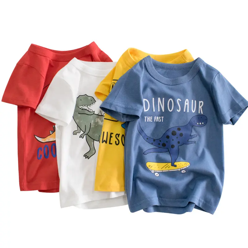 Cartoon Clothes for Boys and Girls 2025 New Spring Style Children's Pure Cotton Short Sleeve T-Shirt