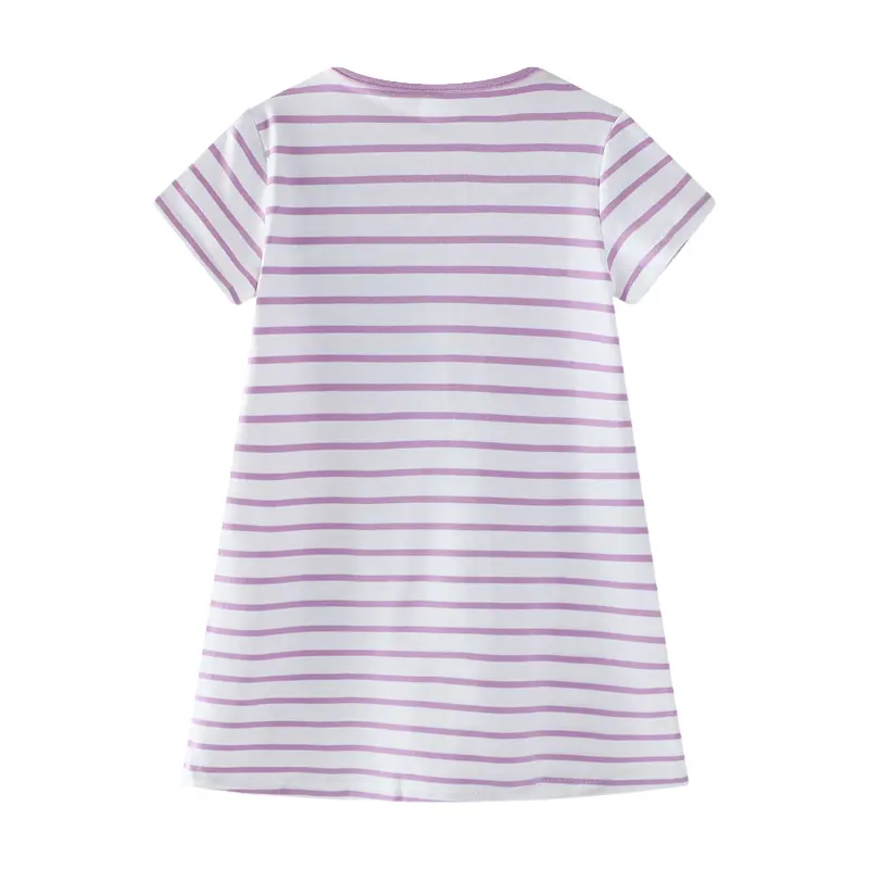 Girls' Cat Stiped Printed Pattern One-Piece Dress Suitable for Outdoor Home Ttravel Birthday Gifts