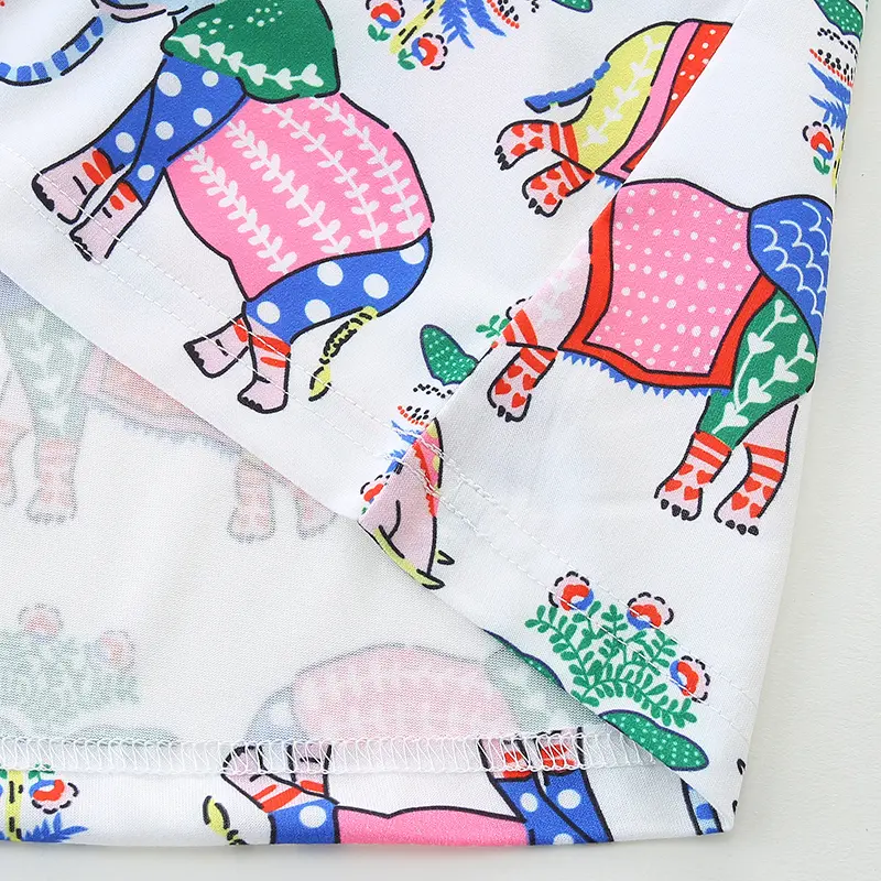 Adorable Sleeveless Girls' Dress in Elephant Print - Ideal for Casual Outings 3-8Years