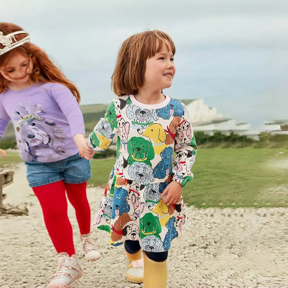 2-7y Long Sleeve Baby Girl's Dress Children Autumn Princess Dress Charm Sweet Lovely Fashion Casual Party Outdoor