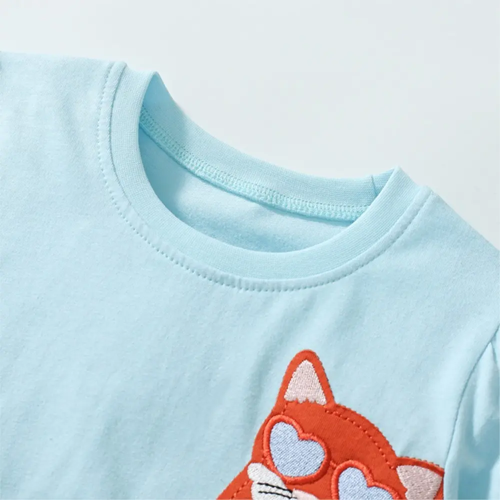 Adorable Cat - Themed Kids' Dresses Sweet Styles in Light Blue and Striped White for Your Little One