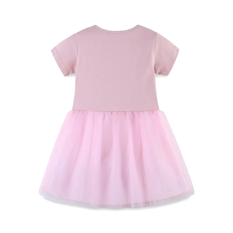 Girls Short Sleeves Princess Dress 2025 New Summer Cute Birthday Party Dresses Fashion Festival Children Clothes