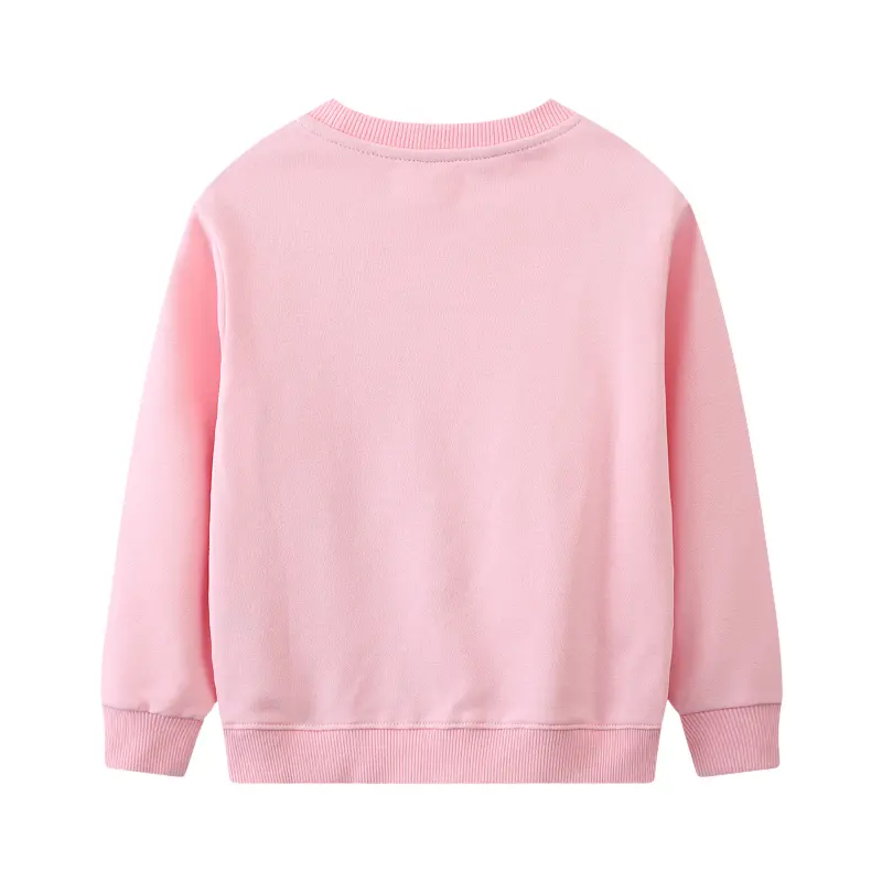 Girls' Pink Sweatshirt Sparkly Unicorn Embroidered Design, Long Sleeve Adorable Toddler Girl Pullover