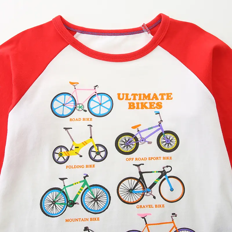 T-Shirt with Raglan Sleeves for Boys and Girls Parent-Child Family Top