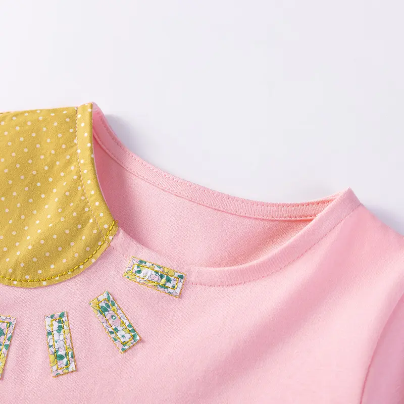 Summer Baby Girls Skirt Children's Clothing Cotton Appliques Cartoon Sun Rainbow Pink Dresses Holiday Gifts Kids Clothes