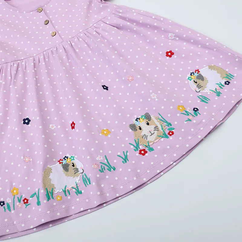 Children's Summer Casual Daily Dress Patchwork Floral Design Fashion Girls Dress 2-7Y