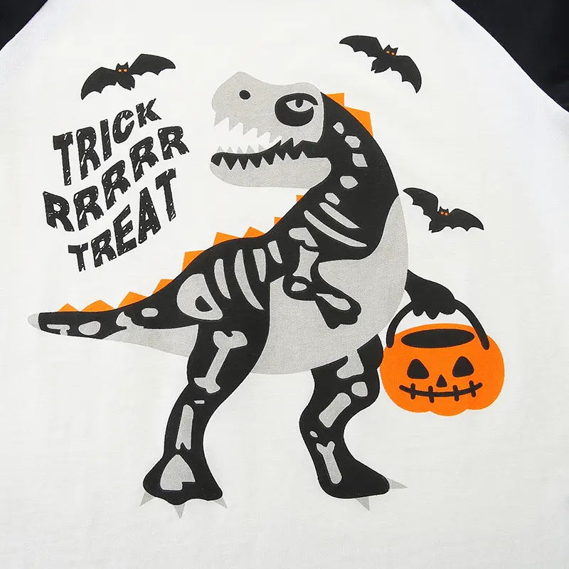 Dinosaur Long Sleeve Shirts Kids Halloween T-Shirt Boy Girls Cotton Tops Funny Clothes Spring Autumn Tees 2-7T
