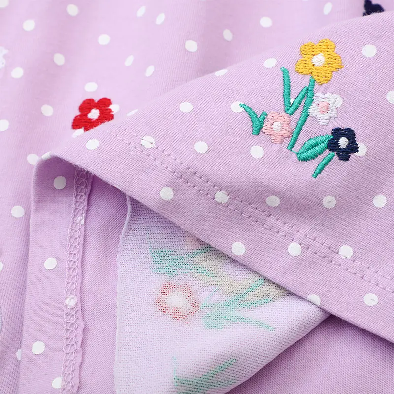 Children's Summer Casual Daily Dress Patchwork Floral Design Fashion Girls Dress 2-7Y