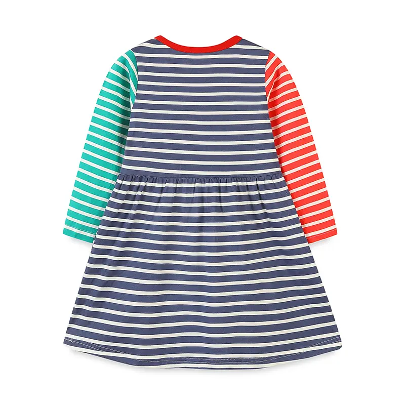 Autumn Children's Clothing Girls Dress Christmas Animals Dogs Rabbit Kids Long Sleeves Dress Cotton Girl Clothes