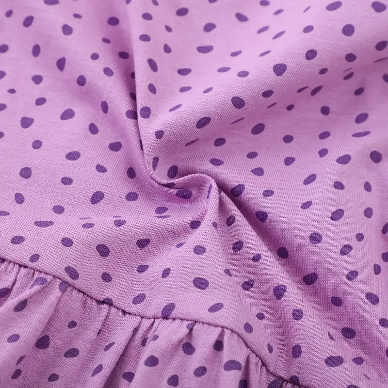 Purple Children Girls Spring Autumn Dress Sheep Polka Dot Long sleeves Dress Girl Fashionable Clothing 2-7y