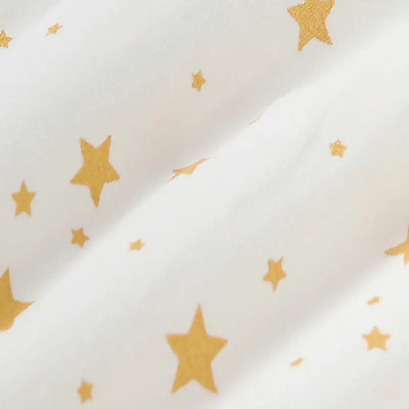 2Pcs Girls' Christmas  Themed Pajama Set Pink Top with Santa Print, Star Patterned Bottoms