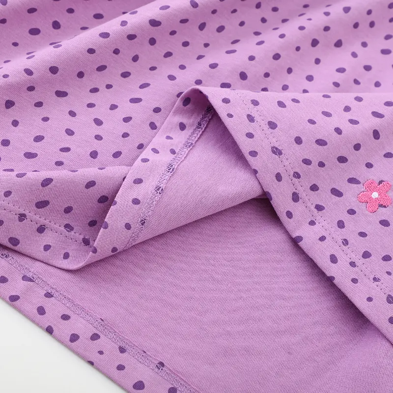 Purple Children Girls Spring Autumn Dress Sheep Polka Dot Long sleeves Dress Girl Fashionable Clothing 2-7y