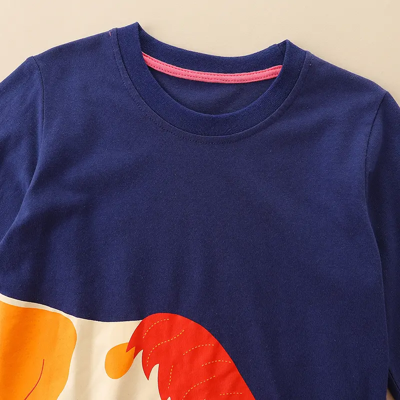 Children's Clothing Boys Tshirt Long Sleeve Stylish Animal Printed Kids Spring Fall Clothes Casual Round Neck Girl Clothes Tops