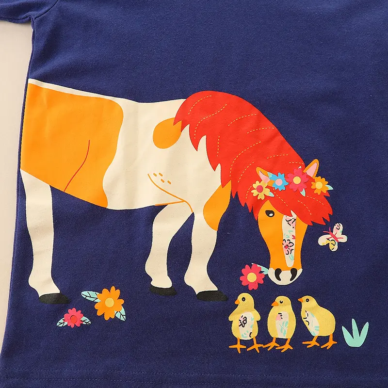 Children's Clothing Boys Tshirt Long Sleeve Stylish Animal Printed Kids Spring Fall Clothes Casual Round Neck Girl Clothes Tops