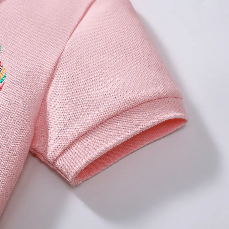 Girl's Princess Polo Dress 2025 New Summer Children's Baby Short Sleeves Cute Sweet Pink Casual Pleated