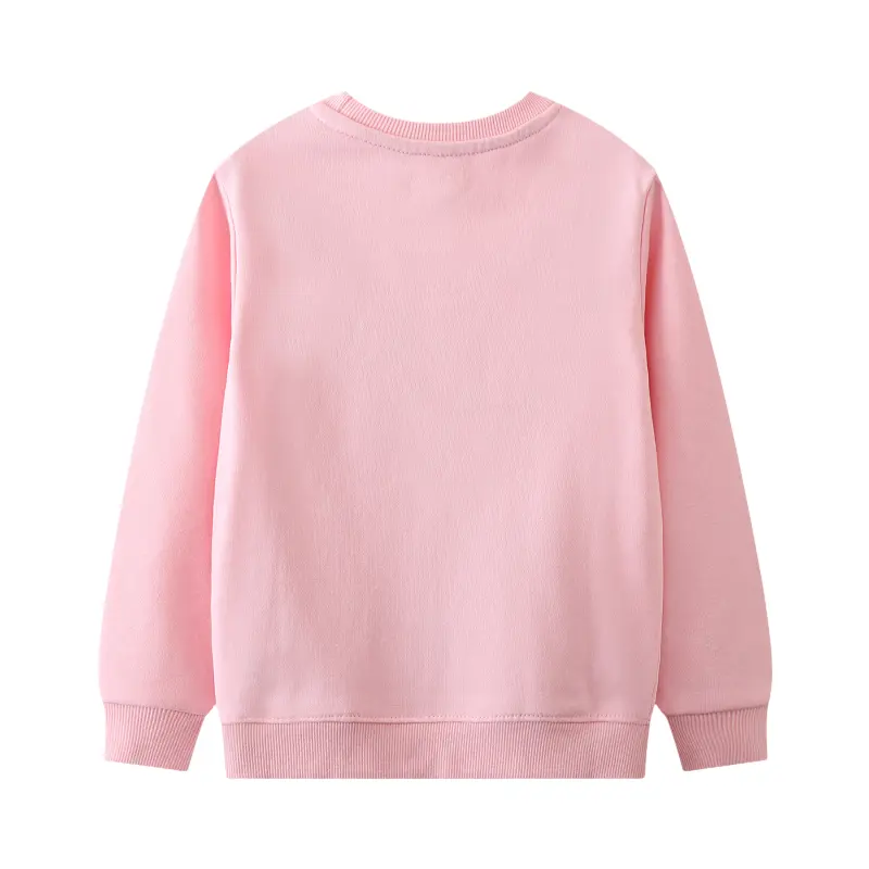 Adorable Toddler Girl Pink Pullover Bunny Embroidered Design Sweet Kids' Sweatshirt 2-7y
