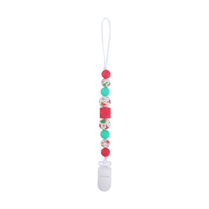 Pacifier Clips Chain Silicone Beads BPA Free DIY Dummy Clip Holder Soother Chains Baby Teething Toys Chew Gifts