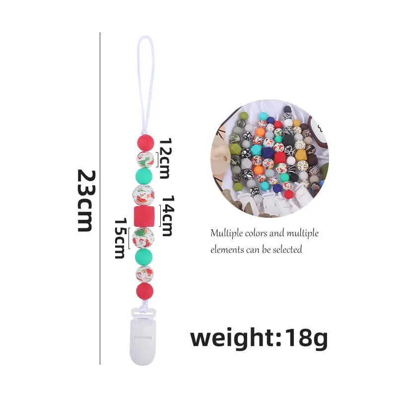 Pacifier Clips Chain Silicone Beads BPA Free DIY Dummy Clip Holder Soother Chains Baby Teething Toys Chew Gifts