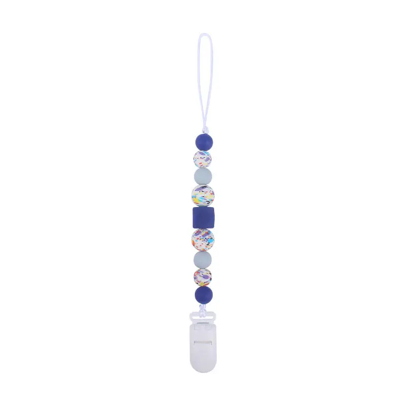 Pacifier Clips Chain Silicone Beads BPA Free DIY Dummy Clip Holder Soother Chains Baby Teething Toys Chew Gifts