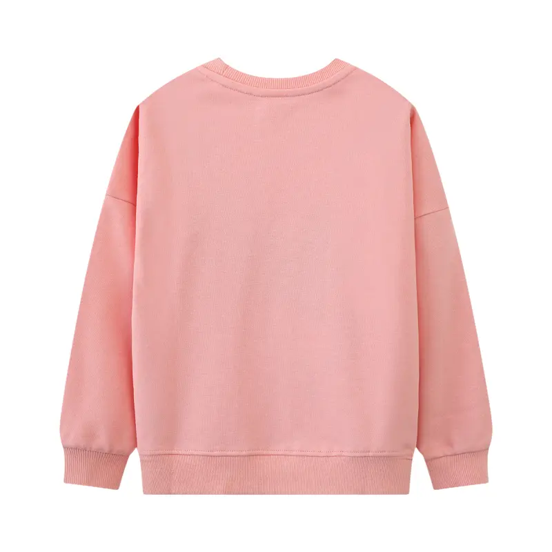 2-7t Girls' Pink Long Sleeve Sweatshirt Exquisite Pegasus Embroidery Design Adorable Toddler Kid Pullover
