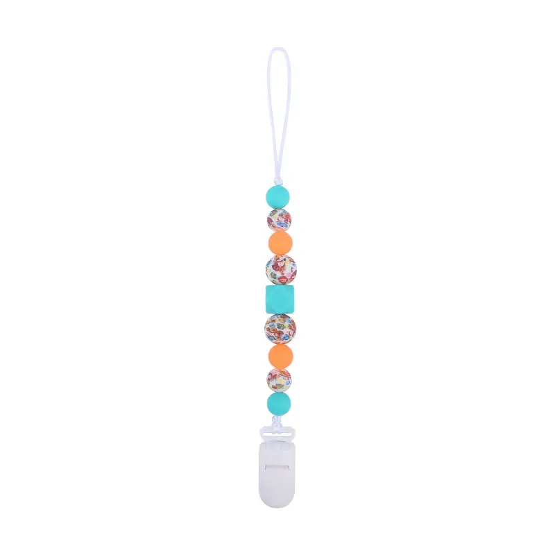 Pacifier Clips Chain Silicone Beads BPA Free DIY Dummy Clip Holder Soother Chains Baby Teething Toys Chew Gifts