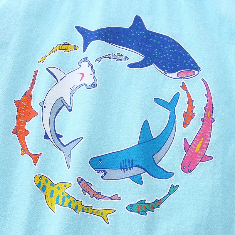 Fashion Cartoon Children's T-shirt 2025 Summer New Dinosaurs T-shirt Casual Cotton Baby Boys Short Sleeve Top Kids Clothes