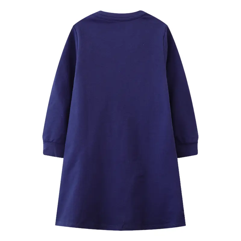 Girls Baby Navy Color Dress 2025 Spring Fashion Casual Cotton Baby Children's Dress Party Outdoor 2-7y