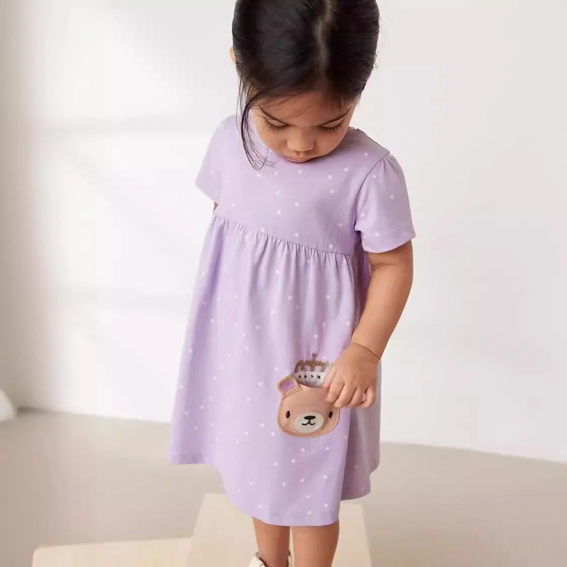 2-7T New Arrival Summer Girls Dresses Bear Kids Hot Selling Baby Summer Frocks Clothes Party Birthday
