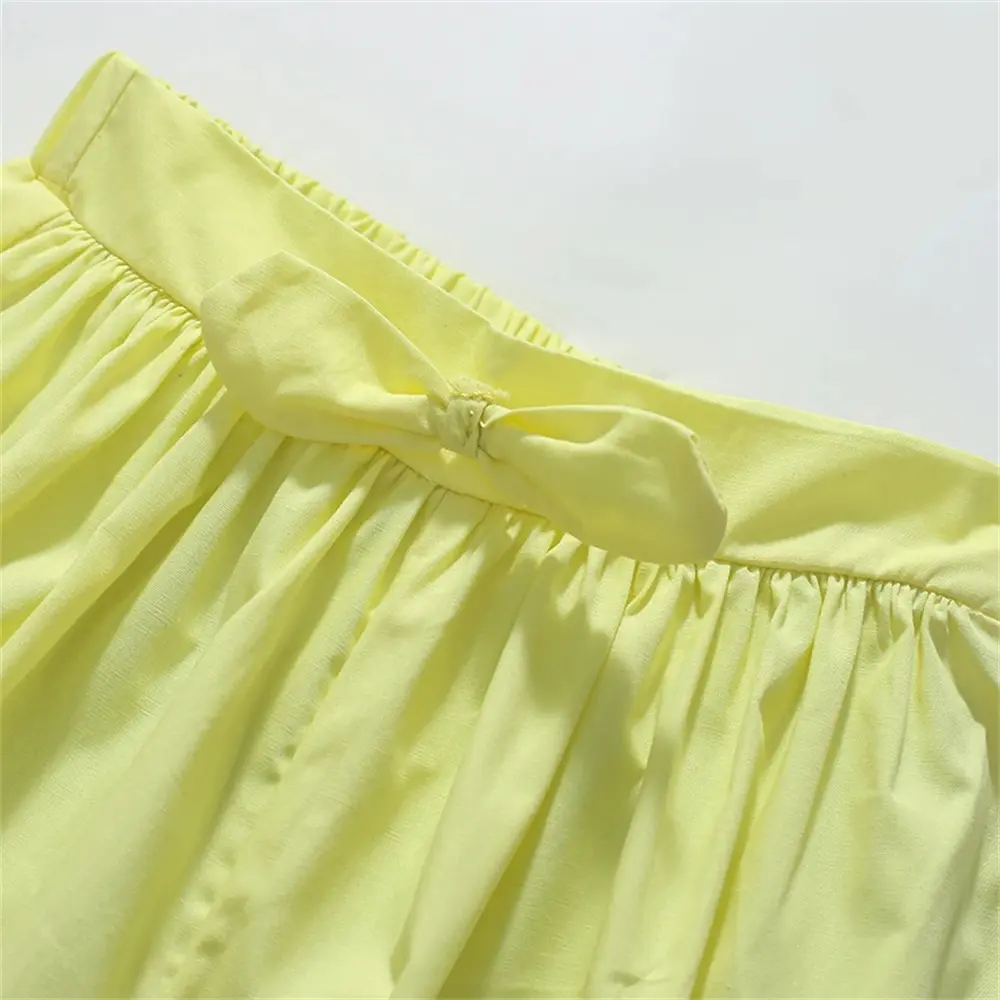 2Pcs Girls' Summer Outfit Set Light Blue Polka Dot Top with Pineapple Prints, Lime Green Shorts