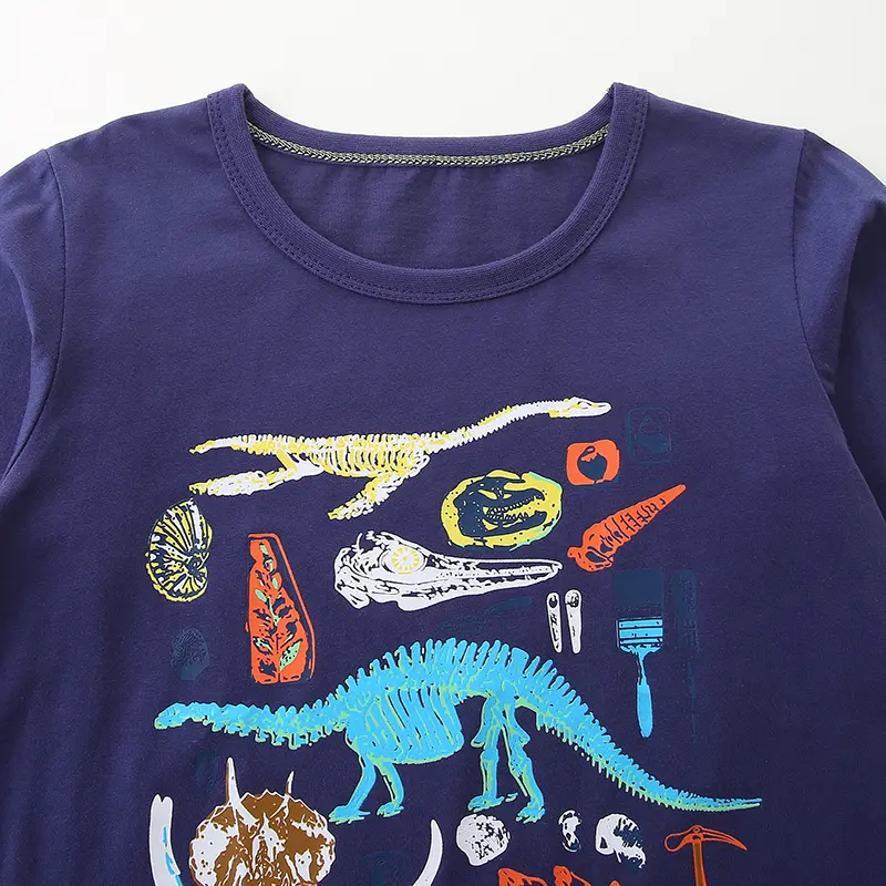 Baby Cartoon Shirt Autumn Spring Costume Child Boys Dinosaur Casual Loose Long-sleeved Tops Underwear