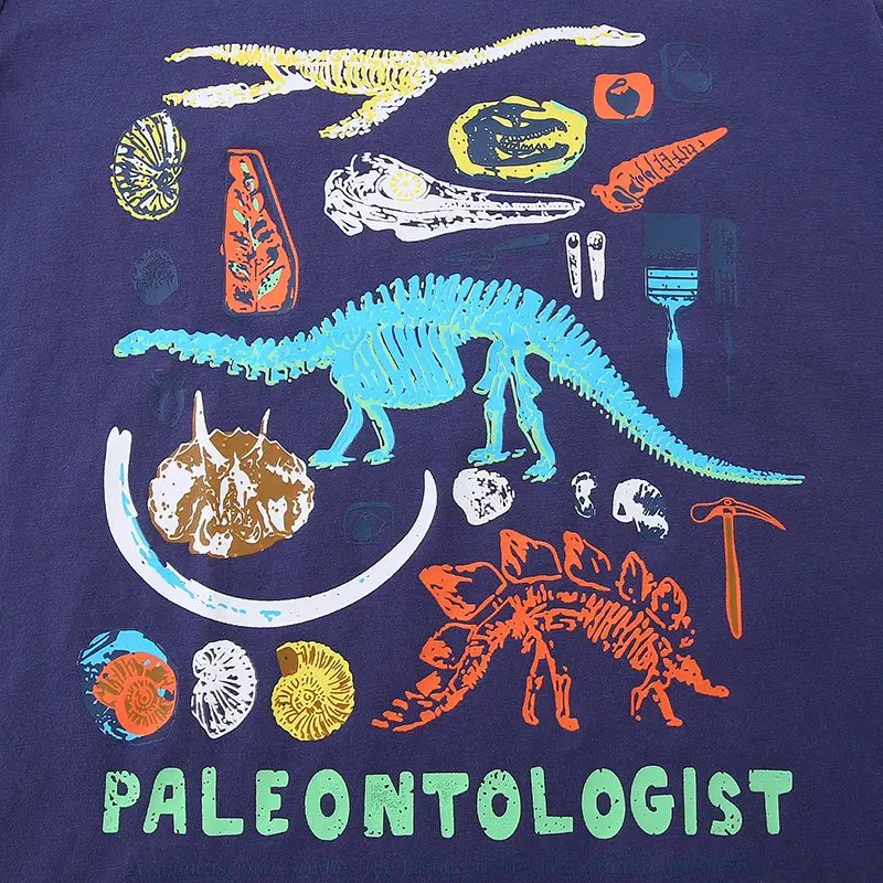 Baby Cartoon Shirt Autumn Spring Costume Child Boys Dinosaur Casual Loose Long-sleeved Tops Underwear