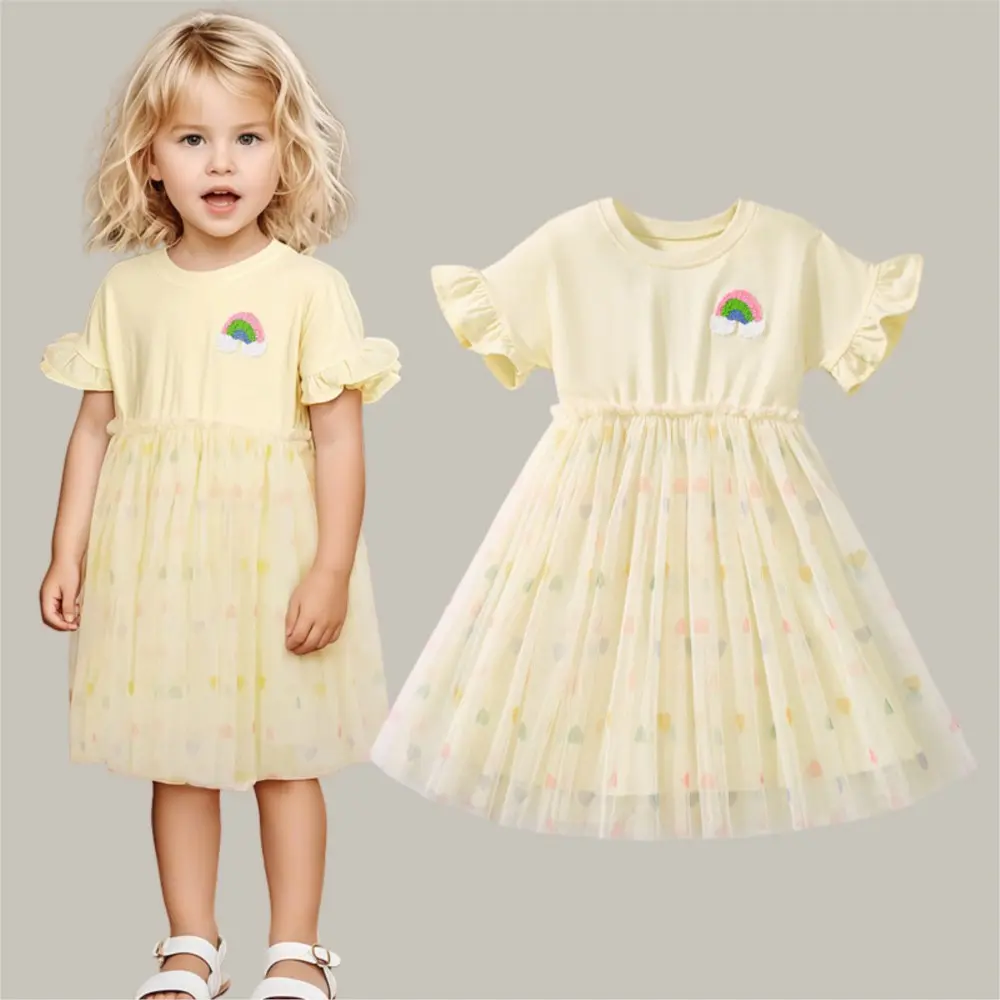 Girl's Dresses Children's Baby Mesh Dress Summer Charm Classy Sweet Fashion Princess Dress Party