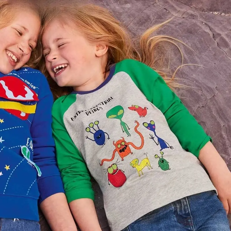 Autumn Cartoon Luminous Shoulder Sleeve Long Sleeves T-shirt Cotton Child Tops Boys Kids Clothes Children's Clothing