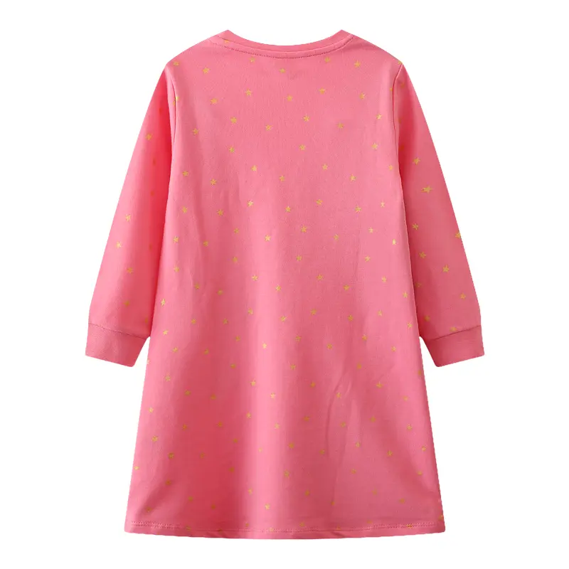 Cute Embroidery Animals Girls Dress Cotton Long Sleeves Children's Clothing Kids Clothes Casual Dresses