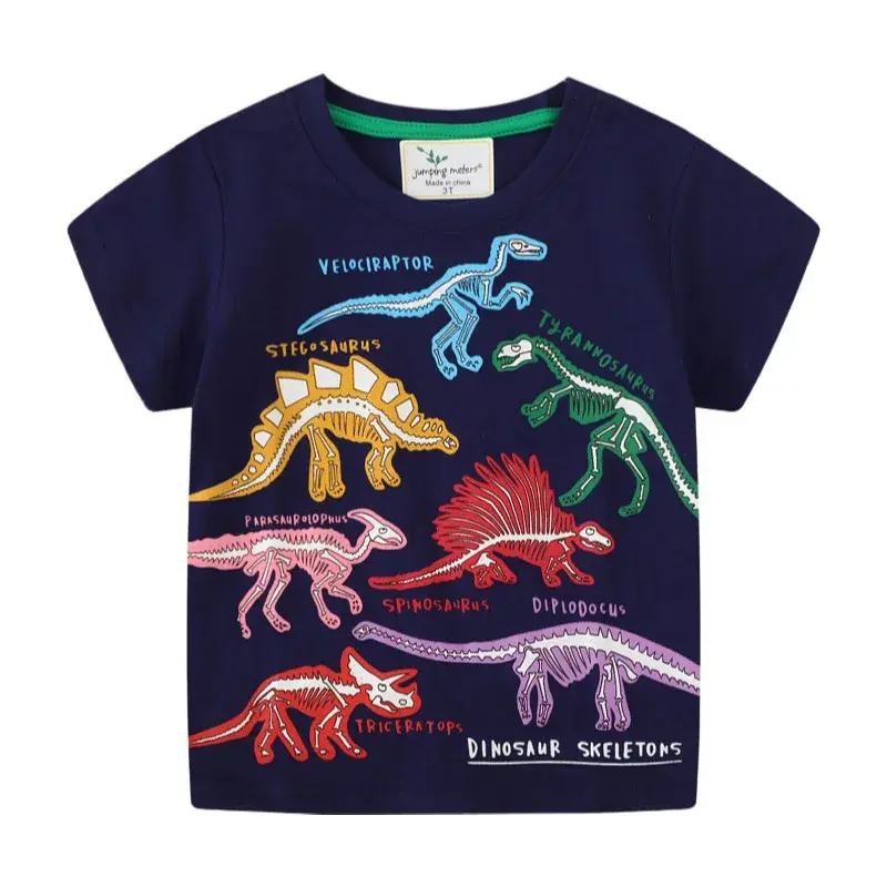 Luminous Dinosaurs Children's Clothing T-Shirts for Boys Short Sleeve Child T-Shirt Casual Girls Summer Clothes Tops