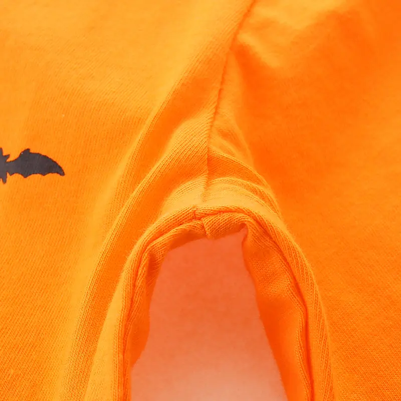 Ornage Children's T-shirt Cotton Long Sleeve Halloween Pumpkin Skeleton Base Coat Leisure Wear Boys Girls Tops Kids Clothes