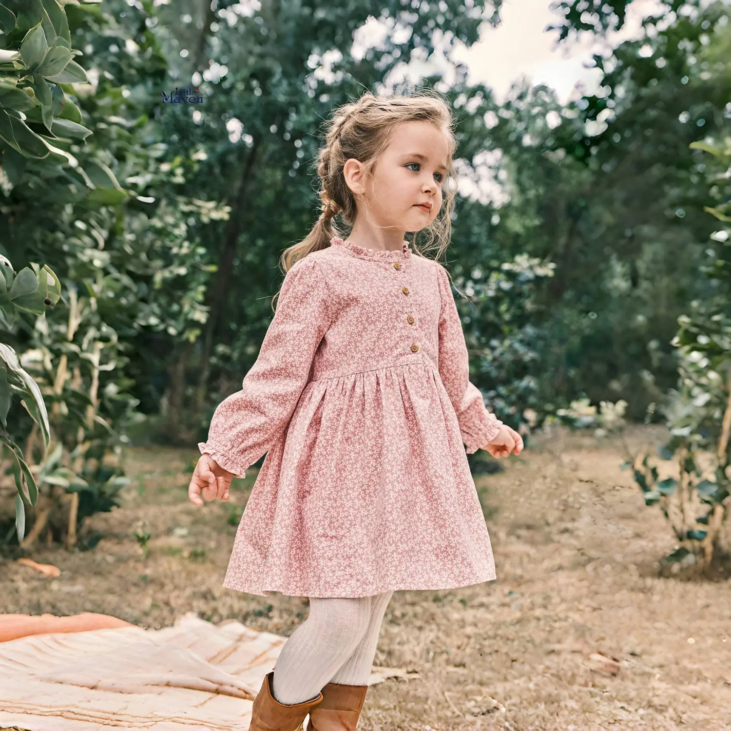 Autumn 2-7Yrs Girls Princess Dress Baby Girl Clothes Clothes Pink Baby Girl One Piece Clothes Embroidery Kids Dress