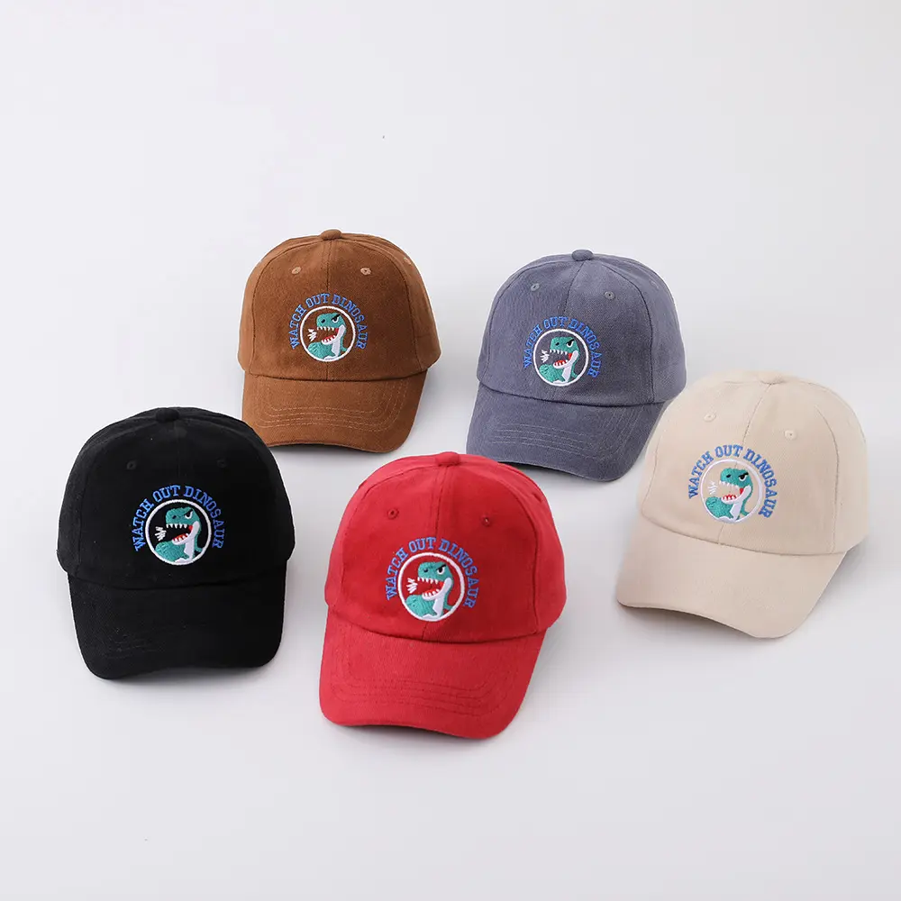 Dinosaur Kids Baseball Hat Korean Baby Sunshade Peaked Cap Solid Color Children Duck Tongue Cap Boy Girl Outdoor Visors