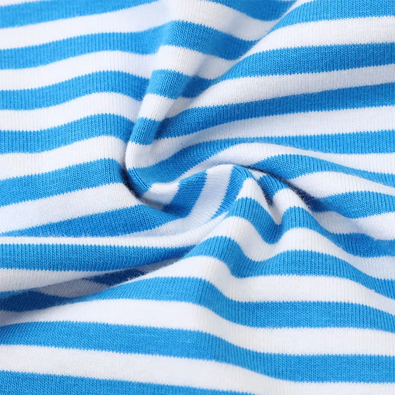 Boys' Blue and White Striped Long - Sleeve T - shirt - with Digger and Crocodile Print and Blue Pocket - Suitable for Ages 2 - 7