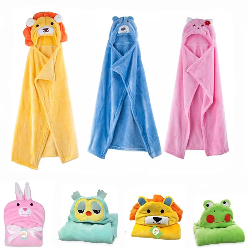 0-7Y Adorable Baby Hooded Towel - Various Animal Shapes like Rabbit, Owl, Frog, Perfect for Bath Time