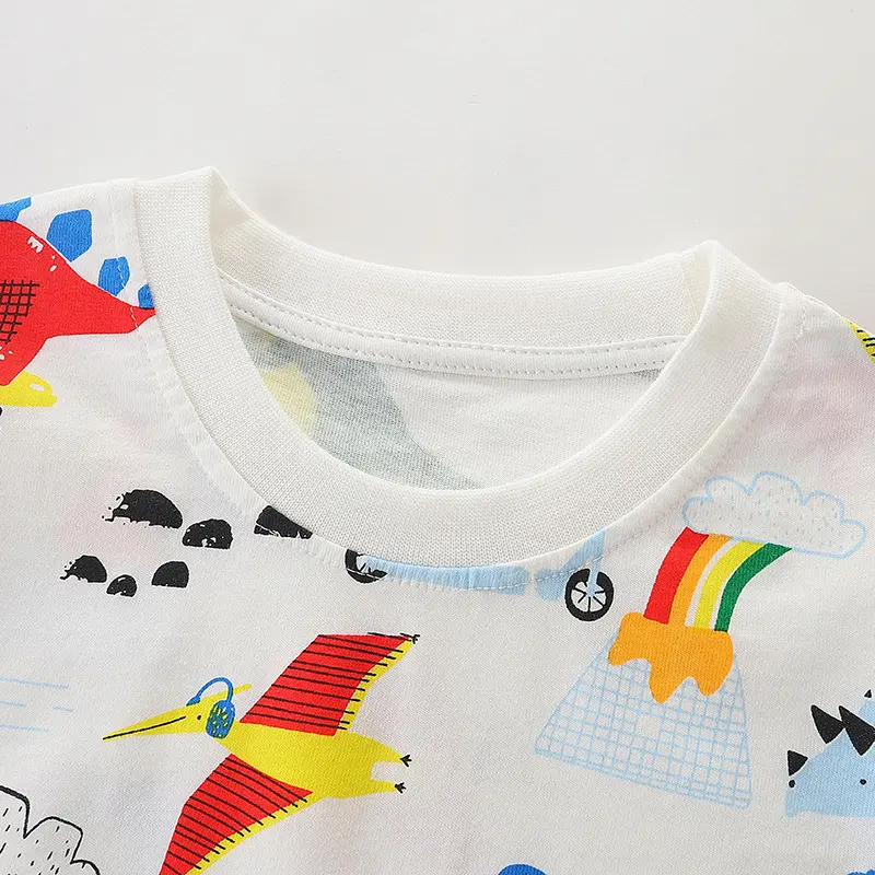 Cute Animal Tees Kids Shorts Sets Boys Clothes 2025 New Summer Child Short sleeve Tops 2Pcs Set Dinosaur Boy's T-shirt Shirt