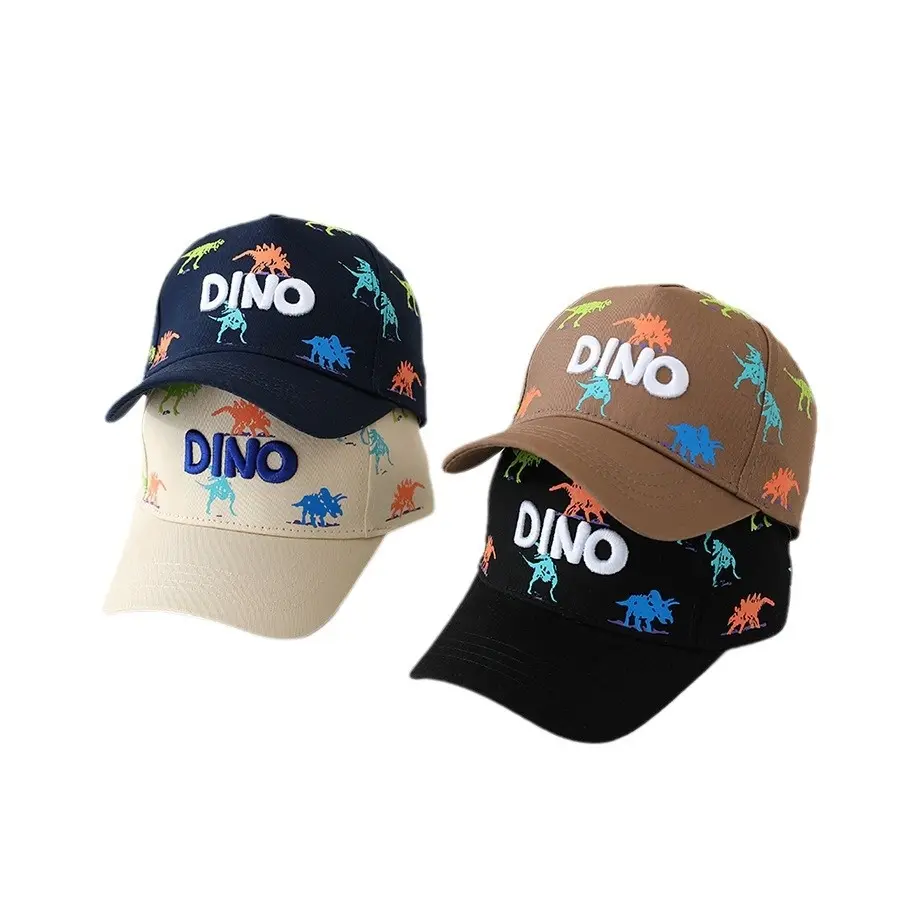 Girls Boys Hat Versatile Dino - Print Kids Baseball Caps in Multiple Colors for 2-8Years Adjustable