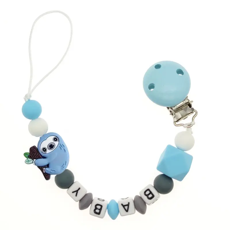 Personalized Name Baby Pacifier Chain Cartoon Silicone Soother Dummy Holder Bebes Accessories Shower Gift
