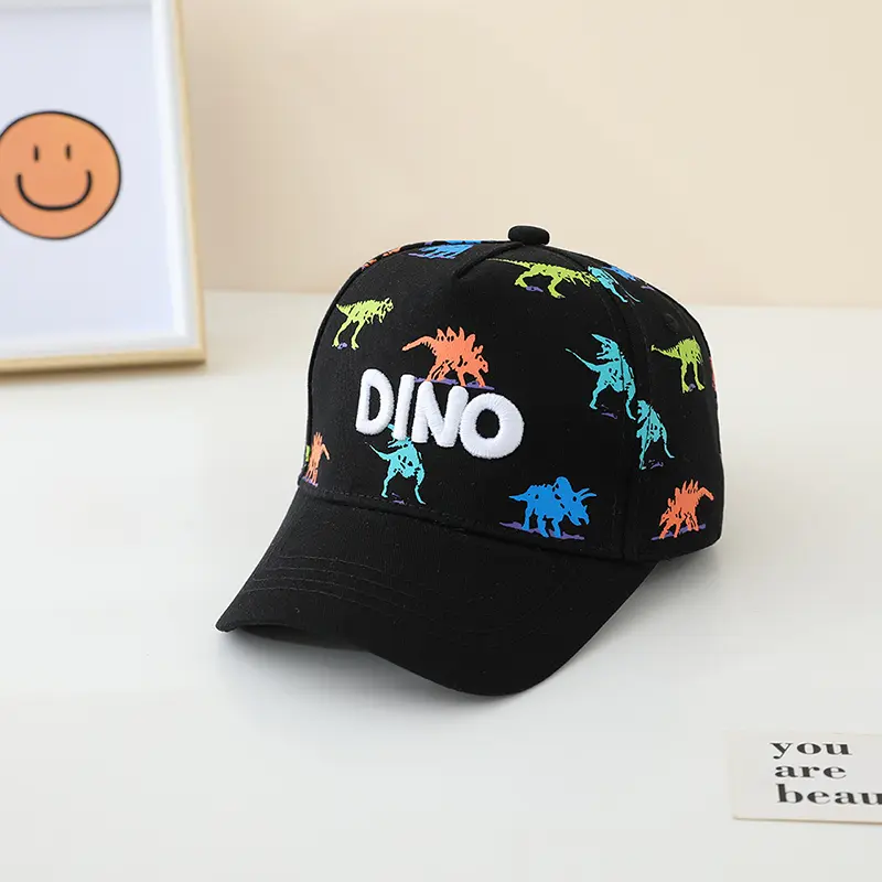 Girls Boys Hat Versatile Dino - Print Kids Baseball Caps in Multiple Colors for 2-8Years Adjustable