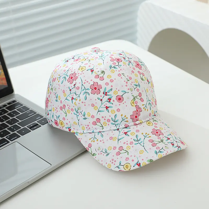 Floral Print Kids Baseball Caps in Charming Colors Trendy and Adorable 2-8Y