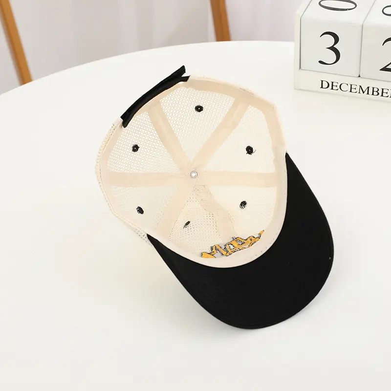 Kids' Mesh Baseball Caps with Colorful Brims & Adorable Excavator Embroidery - Trendy and Versatile