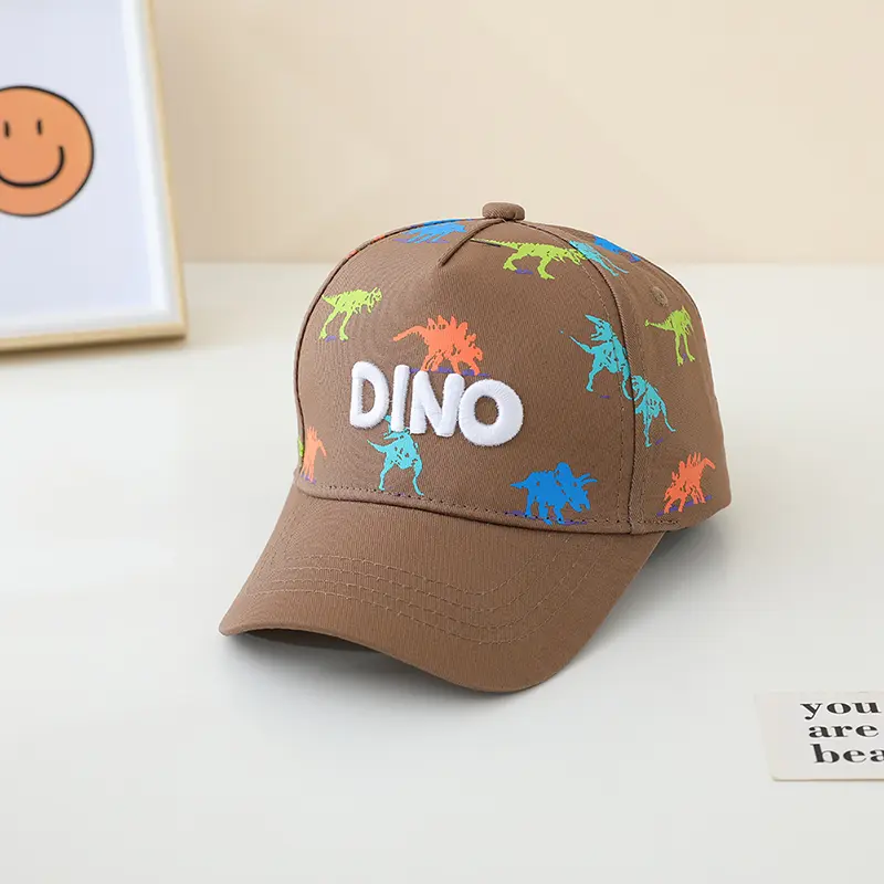 Girls Boys Hat Versatile Dino - Print Kids Baseball Caps in Multiple Colors for 2-8Years Adjustable