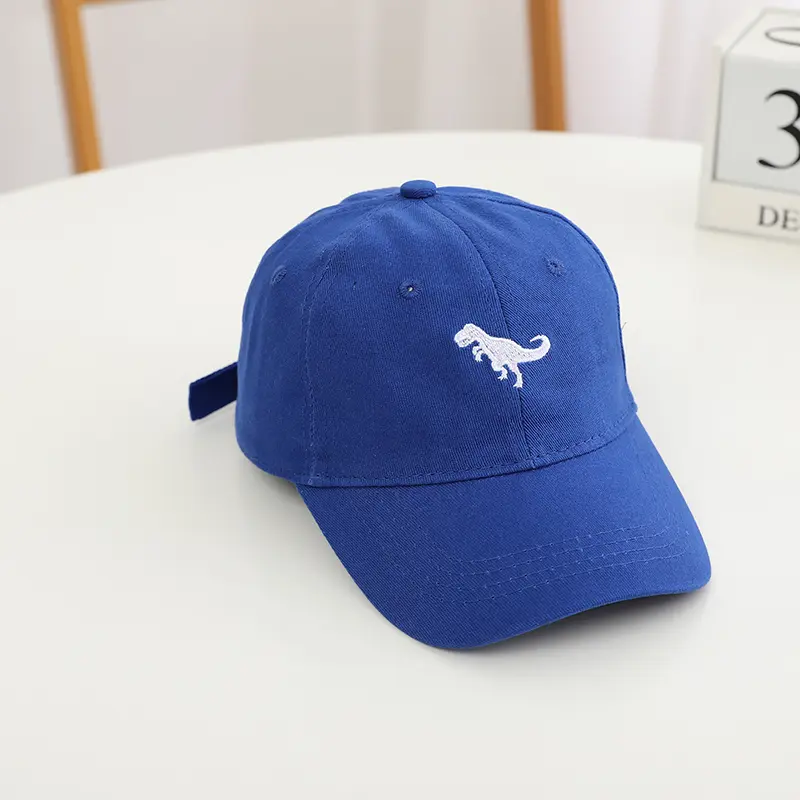 Popular Kids Baseball Caps in Various Colors with Dinosaur Embroidery Hot Selling Fashionable