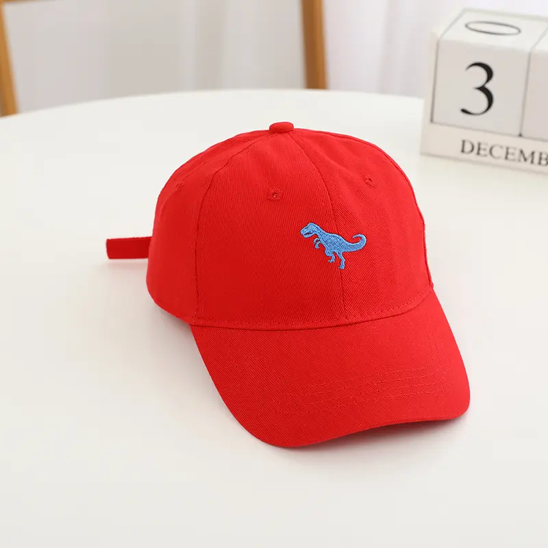 Popular Kids Baseball Caps in Various Colors with Dinosaur Embroidery Hot Selling Fashionable