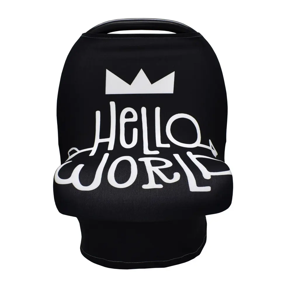Hello World Sign Baby Seat Sunshade,Nursing Cover for Mom,Multifunctional Car Seat Dust Cover,Stroller Accessories